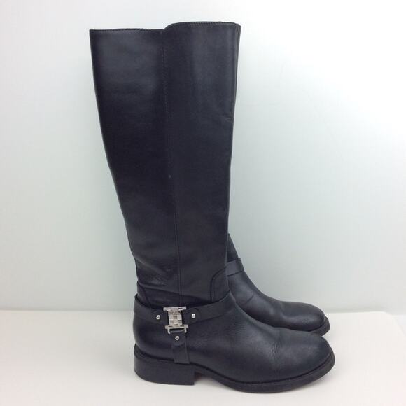 Vince Camuto Farren Leather Riding Boots Black 7M - Picture 4 of 8